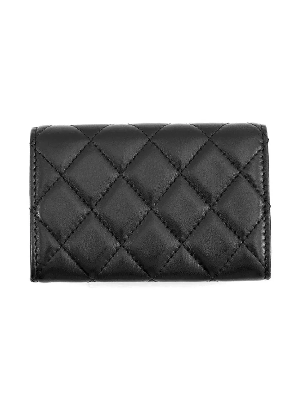 Chanel Card Case Quilted CC Logo Lambskin Business Black